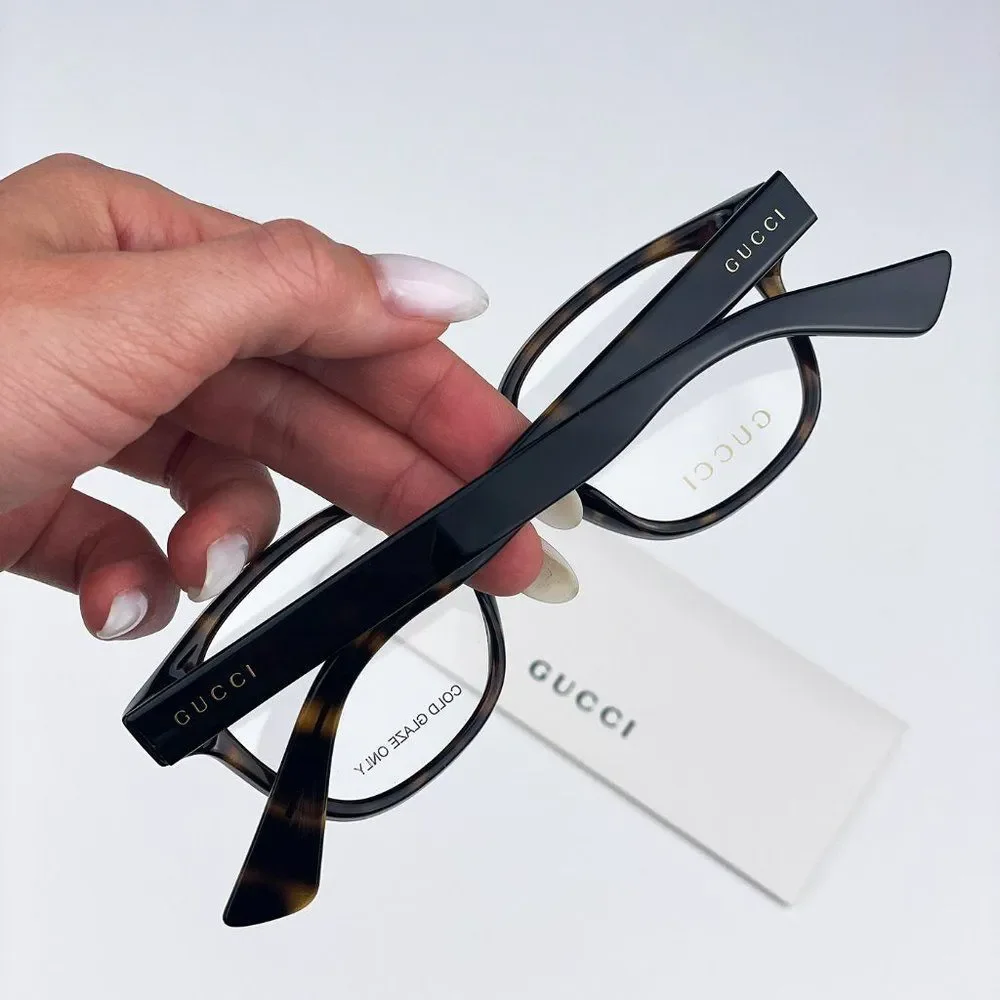 Gucci GG1343O 002 Eyeglasses Dark Havana Oval Unisex